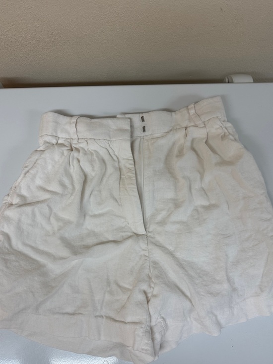 Abercrombie & Fitch Pants - Women's White Linen High-Waist Casual Shorts